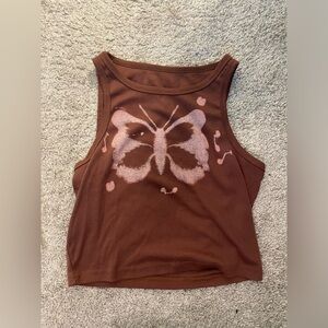 Vintage Y2K tank top with butterfly design